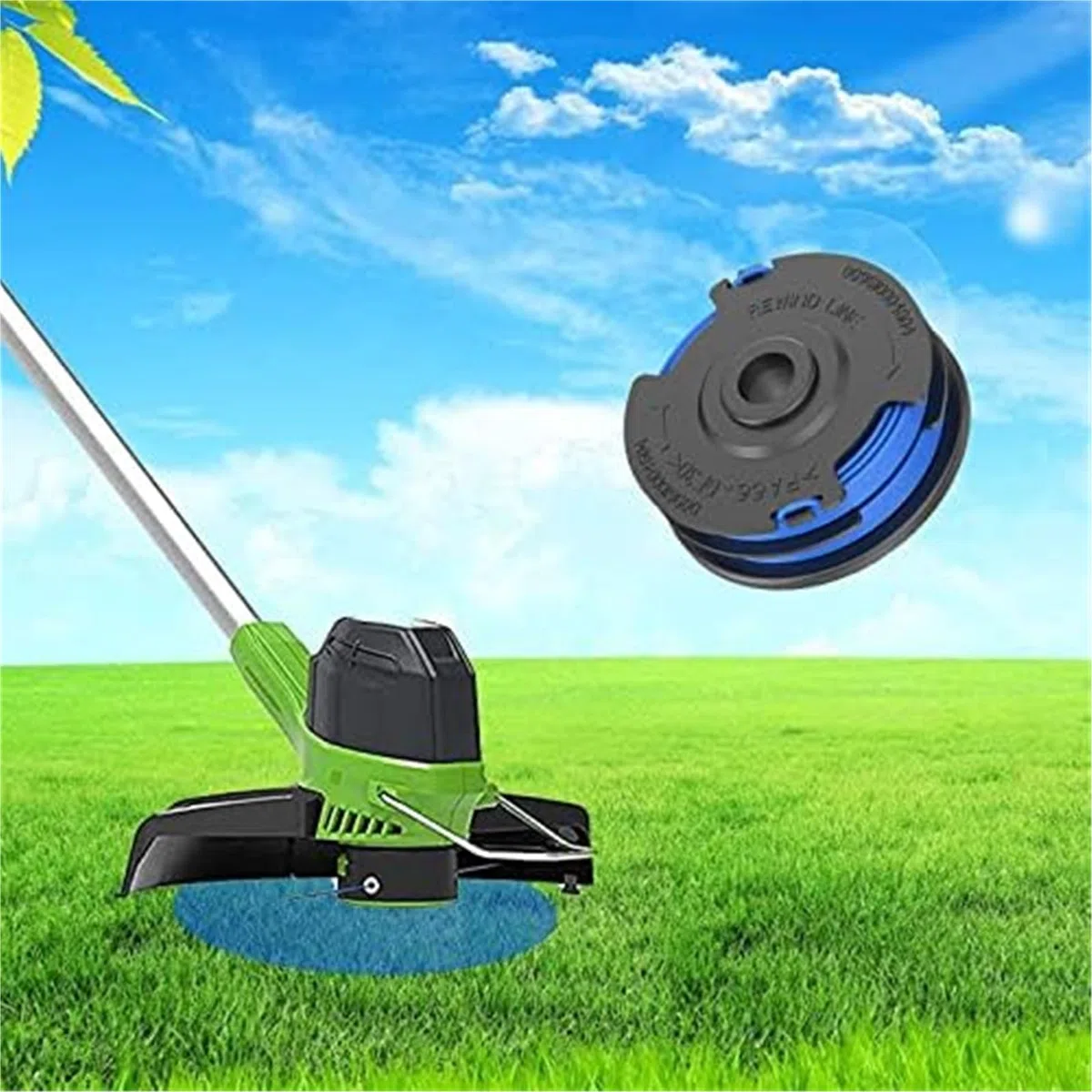 Línea de Carrete de Repuesto de 6 uds, para cortadoras de césped para Greenworks G40LT 8. X 1,65 Mm 40V G40LTK2 G40LTK2x Carrete de cortacésped(Black 8pcs)