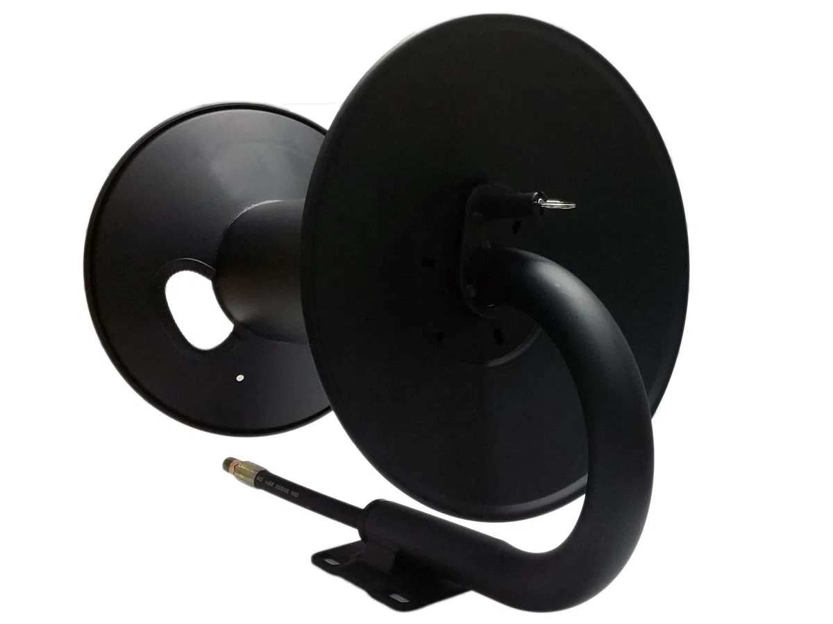 Carrete de manguera de lavado a presión súper resistente, 3/8 pulgadas x 200 pies | Soporte deslizante o de pared, aire y agua, 4000 PSI