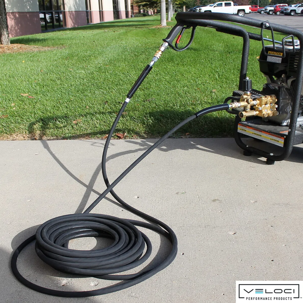 Mtm Hydro Kobrajet 4000 Psi 310 grados 100' manguera de lavado a presión negra 3/8"
