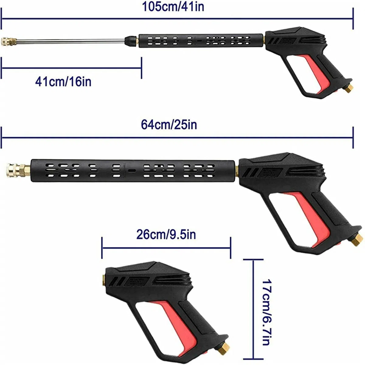 Kit de Rociador de Lavadora Alta Presión, Kit Limpieza Eficiente para Lavar Automóviles, Cercas o Techos, 5 Puntas Boquilla, Adaptadores Incluidos para Lavadora a Presión Eléctrica y Gas,