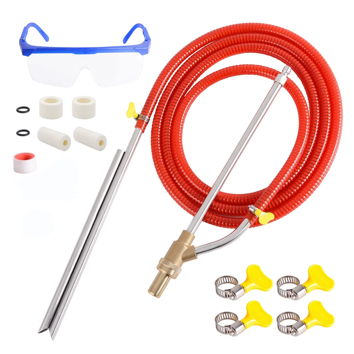 Kit de chorro de arena para lavadora a presión, kit de chorro de arena húmedo para lavadora a presión con puntas de boquilla de repuesto, protege gafas, desconexión rápida de 1/4 pulgadas de
