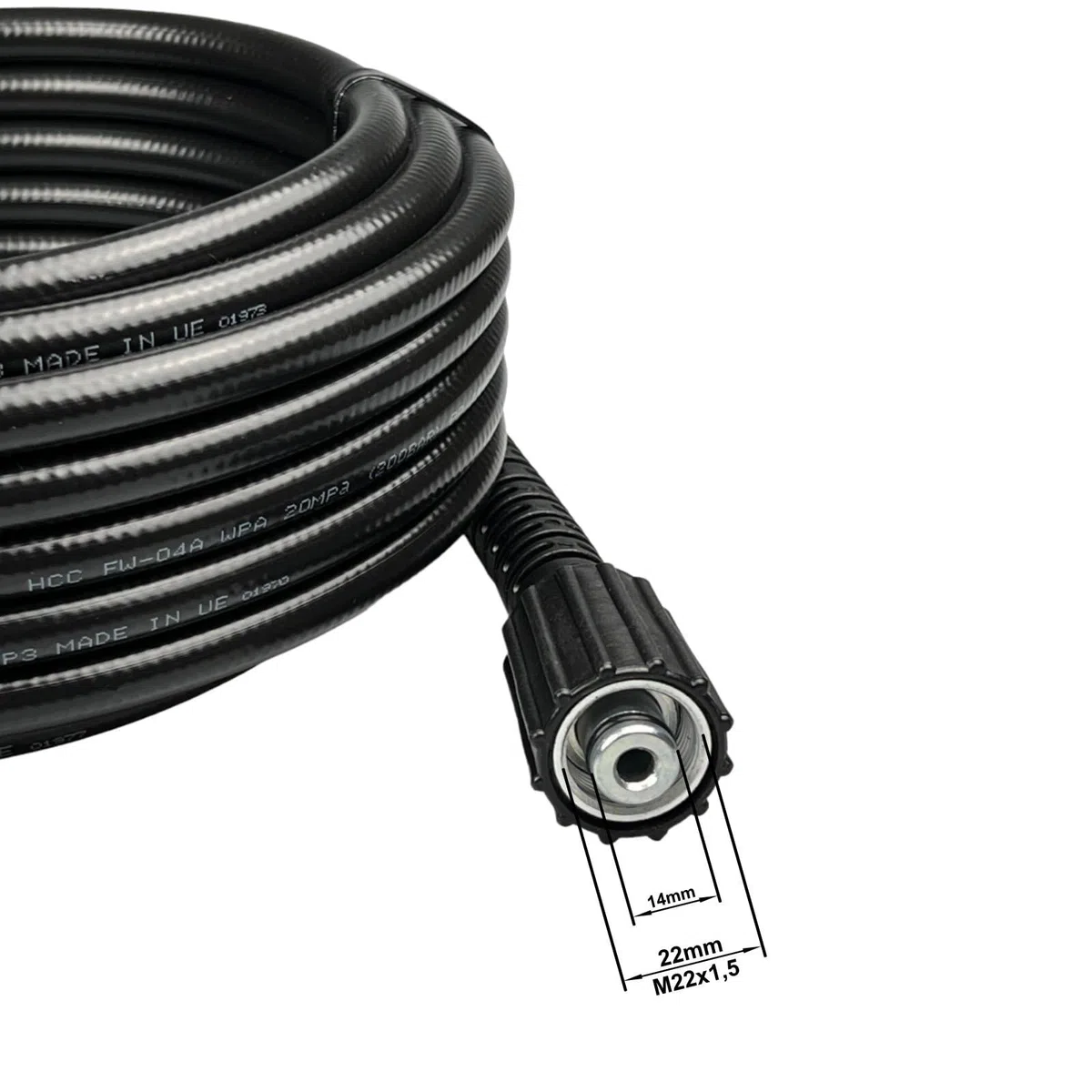 M&M Smartek manguera HP 10 m, 160 bar, para Kärcher/Kränzle, alta presión | Manguera reforzada de alta presión con protección anti-dobleces; comprobar conexiones, presión, temperatura y equipo seguro.