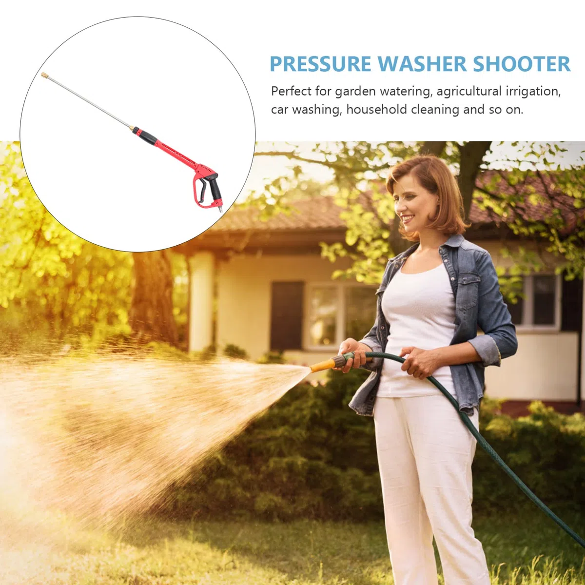 ibasenice Pulverizador De Limpieza De Alta Presión Lanza De Extensión para Hidrolavadora Herramienta Duradera para Uso Jardín Pistola Agua Presion