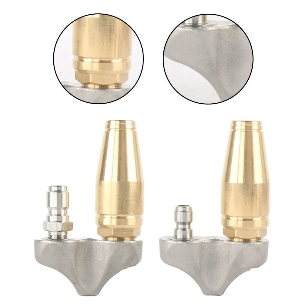 Boquilla de alta presión de acero inoxidable latón hacia atrás Turbo para limpieza de tuberías de 3/8 pulgadas y 1/4 pulgadas conexión hasta 3000 PSI para alcantarillado