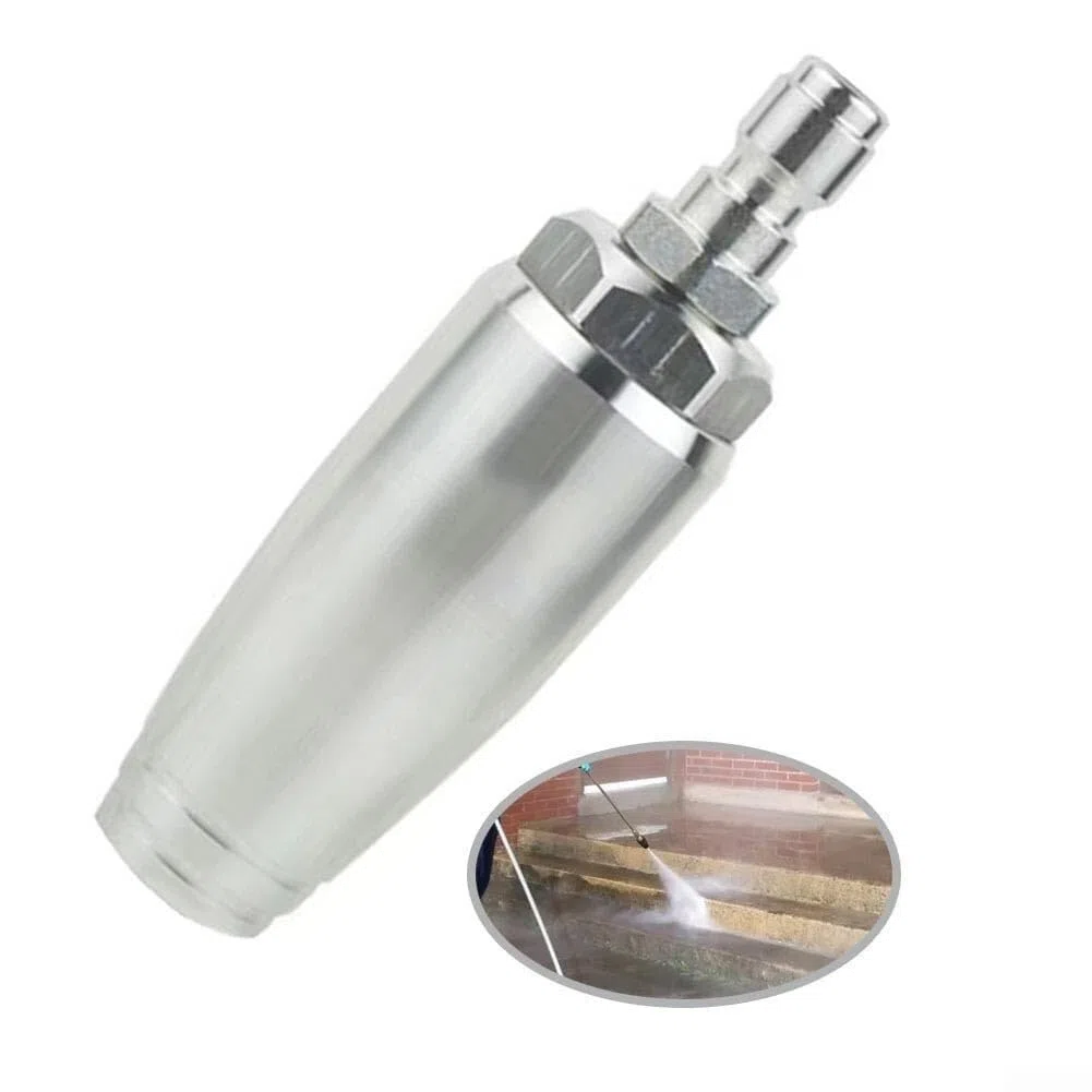 Boquilla Turbo giratoria for lavadora de alta presión, punta rociadora for lavado de automóviles, jardinería y limpieza industrial, acero inoxidable de 5000 PSI, conexión rápida, 5x10cm