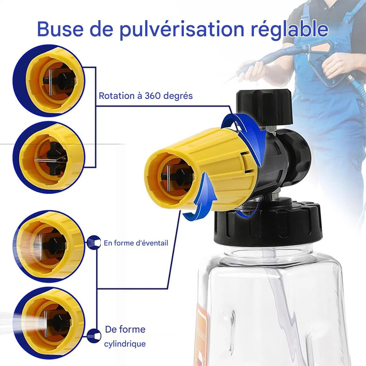Pulverizador Espumador De Espuma Productos Detailing Con 5 Boquillas | Pulverizador Espuma Para Lavado Coches Para Jardín, Terraza, Casa, , Patio, Granja