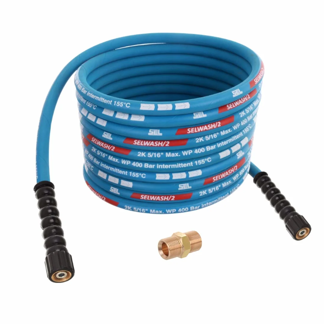TECHKAR Lavadora de Alta Presión Manguera - Karcher Reemplazo de Manguera de Extensión - 400bar DN8 Profesional M22x1.5 Manguera de Alta Presión para Kärcher HD HDS - Azul - Manguera de 25m