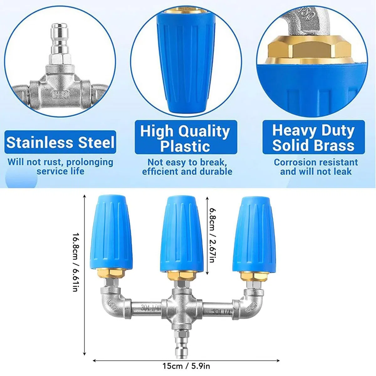 Boquilla De Hidrolimpiadora De Alta Presión Conexión Rápida De Alta | Recambio De Boquilla Para Hidrolimpiadora Para Patios, Porches, Césped, Balcones, Terrazas, Senderos