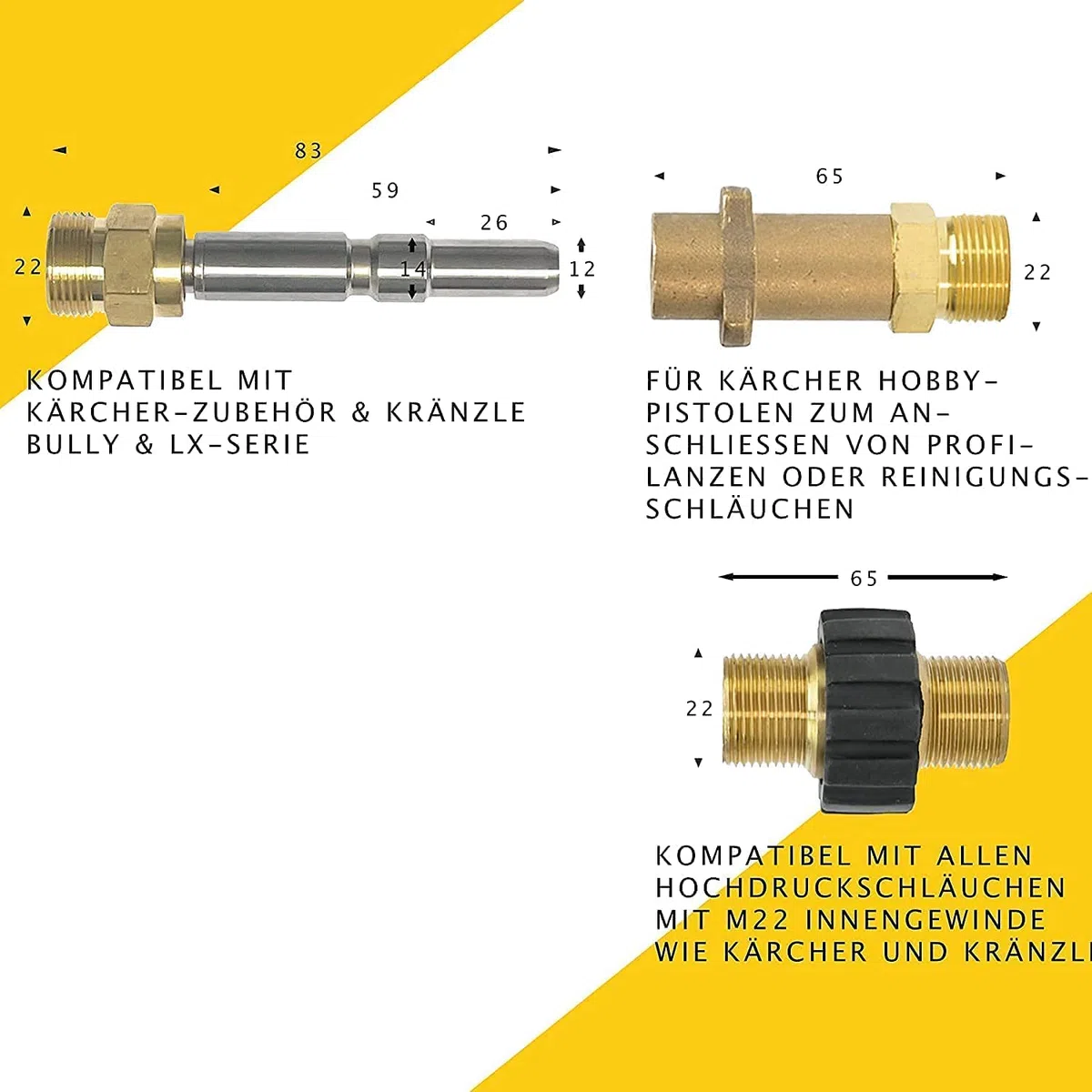 M&M Smartek boquilla limpieza compatible con Kärcher/Kränzle, alta presión | Boquilla de limpieza en acero inox/latón para tuberías; comprobar rosca, calibre, presión y equipo antes de comprar.