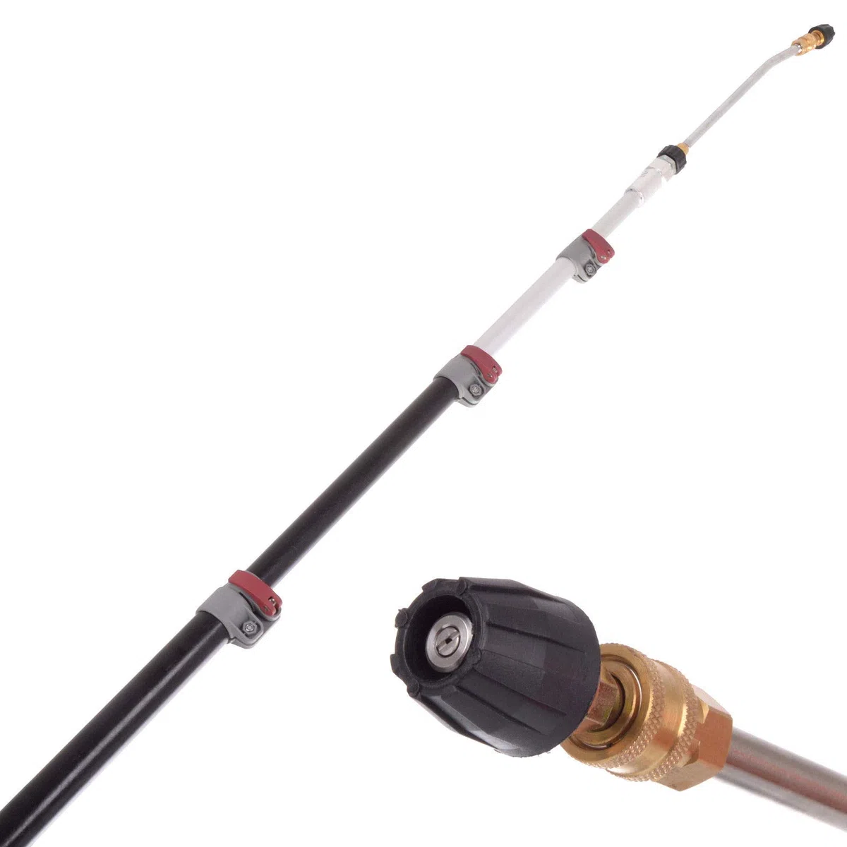 Tubo telescópico de 5,5 m con Brazo de Lanza telescópica con Boquilla Angular y Correa para Lanza telescópica Karcher M22