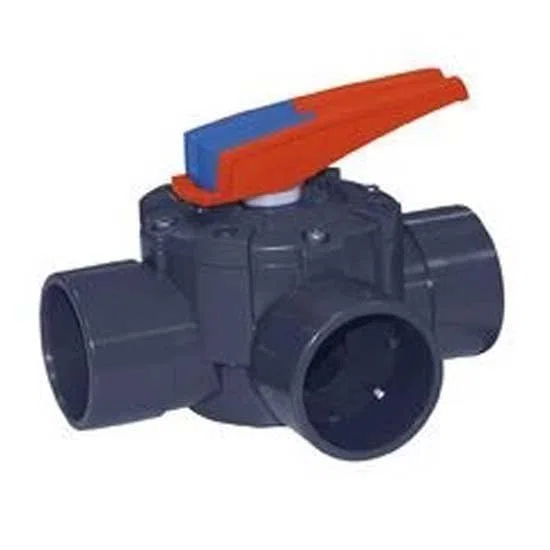 CEPEX VALVULA DE COMPUERTA ROTATORIA 3 VIAS encolar D63-75 marca