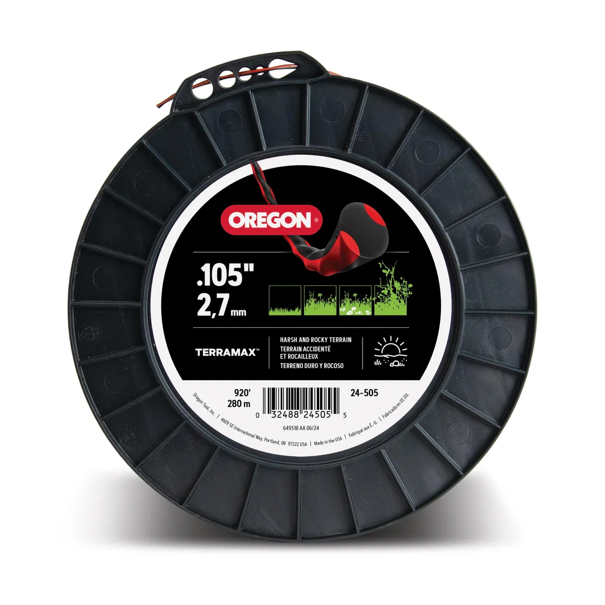 Oregon TerraMax - Línea de Corte de Hilo de 0.105 Pulgadas de diámetro, Carrete de 5 Libras (24-505)