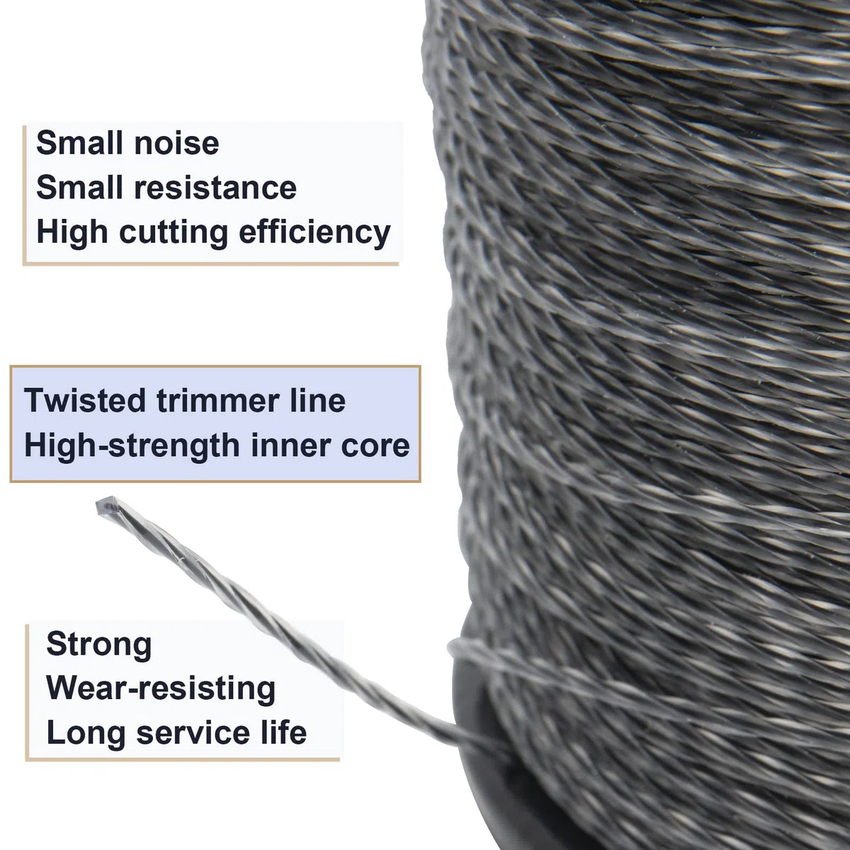 KAKO Supertwist Trimmer Line .095, Weed Eater String 095, 095 Weed Wacker String, 095 Twisted Trimmer Line, 095 Trimmer Line Heavy Duty-2.3 kg-1430Foot-0.095Inch Fits Most of String Trimmer