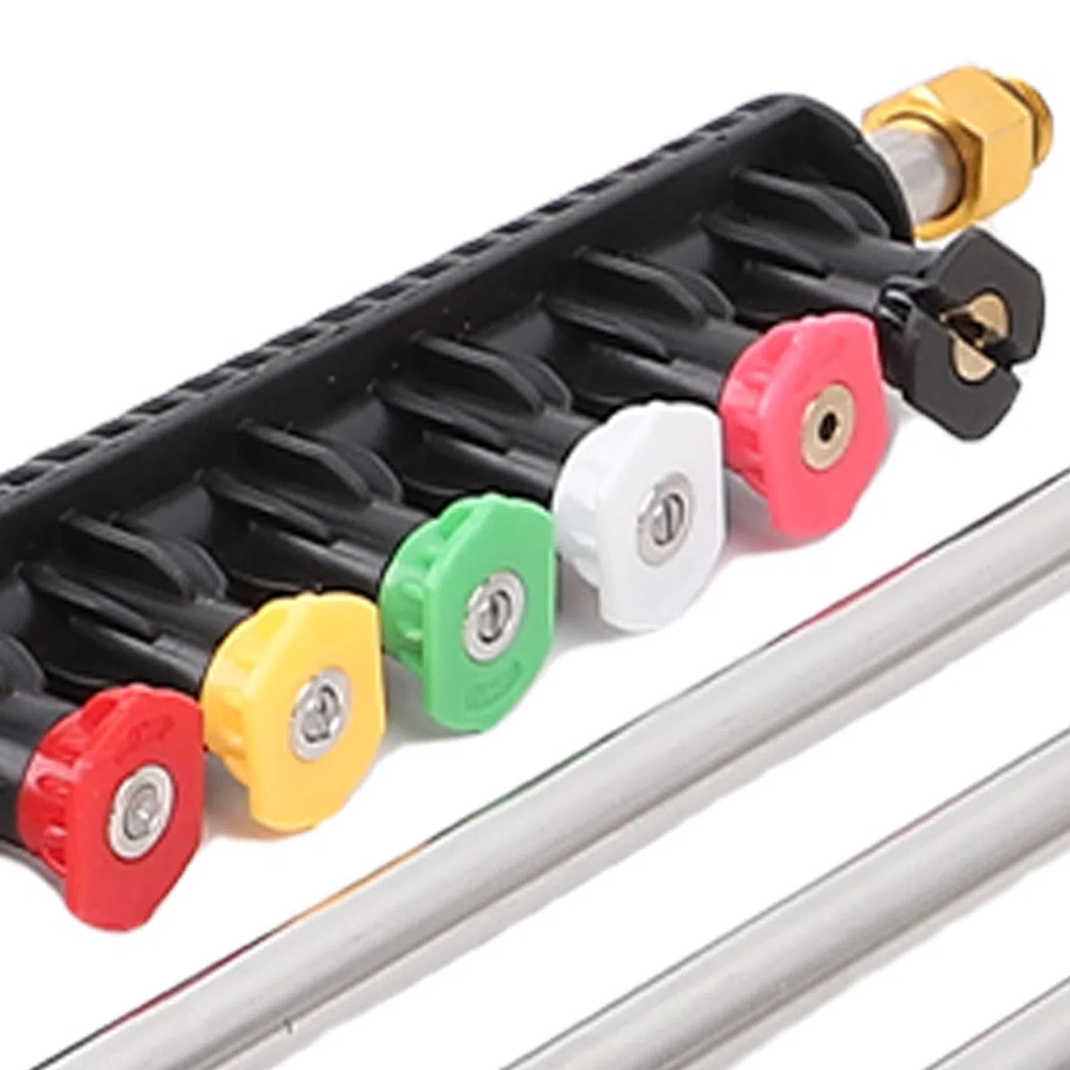 Kit de Varilla de Extensión para Lavadora a Presión, 6 Puntas de Boquilla Duraderas para una Limpieza Eficiente, Canalones para Paredes y Techos, 7 Unidades