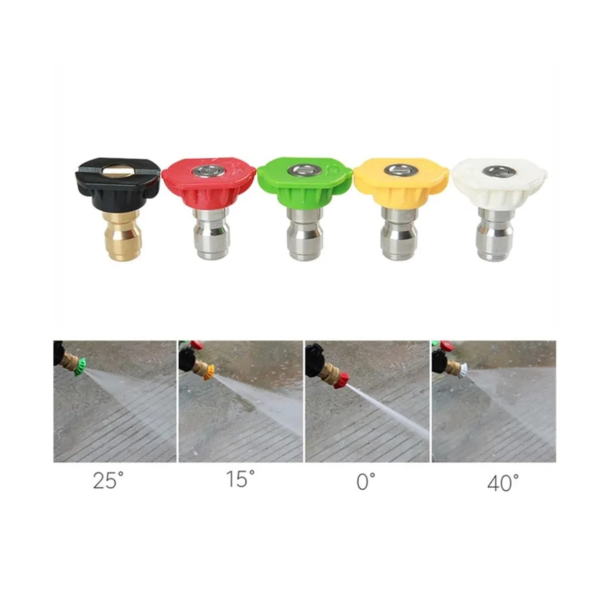 Boquilla de Lavado a Alta presión de 3600 PSI Adaptador Giratorio de 360 ​​Grados Conector rápido de 1/4" Boquillas for Lavadora de automóviles Turbo Jet