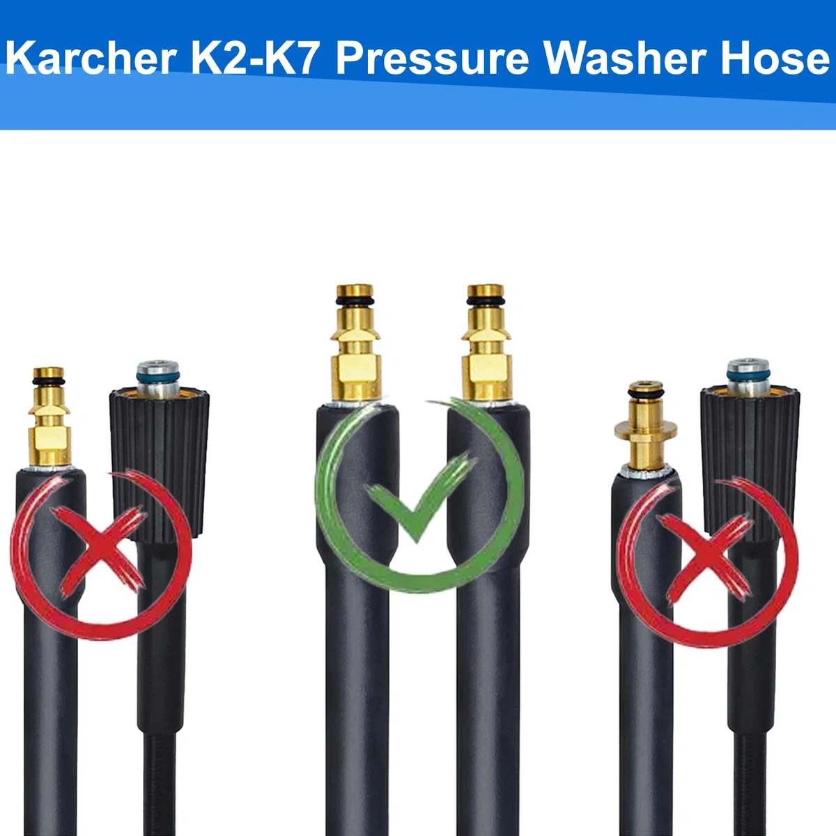 Manguera de repuesto para lavadora de alta presión de 30 m para Karcher K2 K3 K4 K5 K6 K7 Series Kit de limpieza de drenaje de manguera de extensión de conexión rápida azul 180 bar