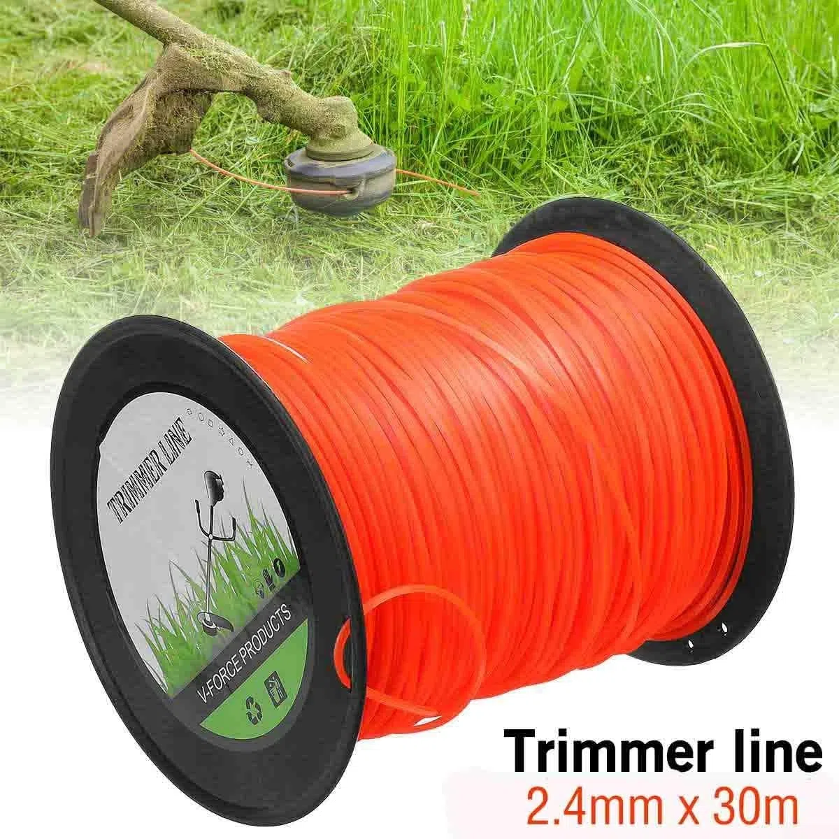 Cable redondo de nailon para desbrozadora de 30 m y 50 m, apto para cortadoras eléctricas de alimentación manual, alambre para tareas de cuidado y extracción (A)