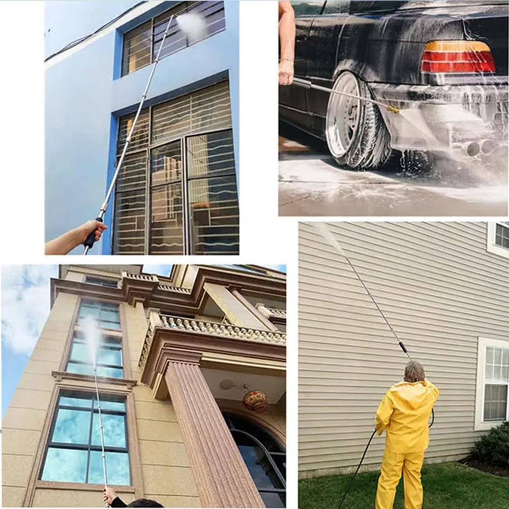 4000 PSI High Pressure Water Gun Stainless Steel Extension Rod, Pressure Washer Extension Wand, Gutter Cleaning Tools, Long Reach Sprayer Lance for Roof with 1/4 Inch Quick Connect