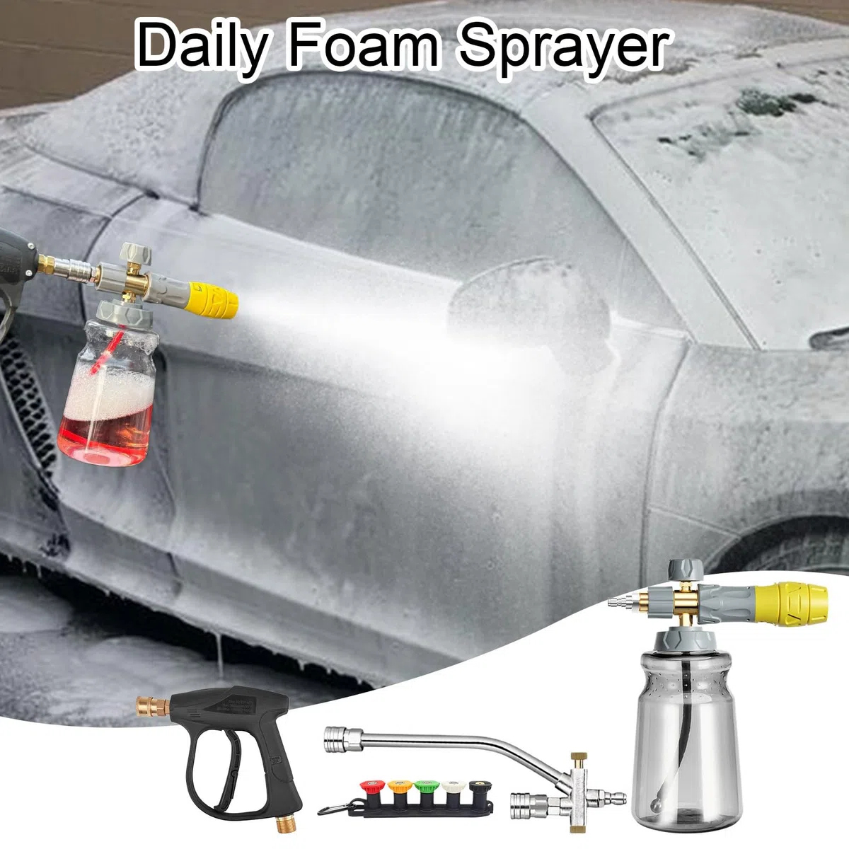 Espumador para Lavado De Coches Aplicador De Espuma Ultra Densa | Fácil Instalación Y Resistente Para Techos Suelos Fachadas Camiones Garajes