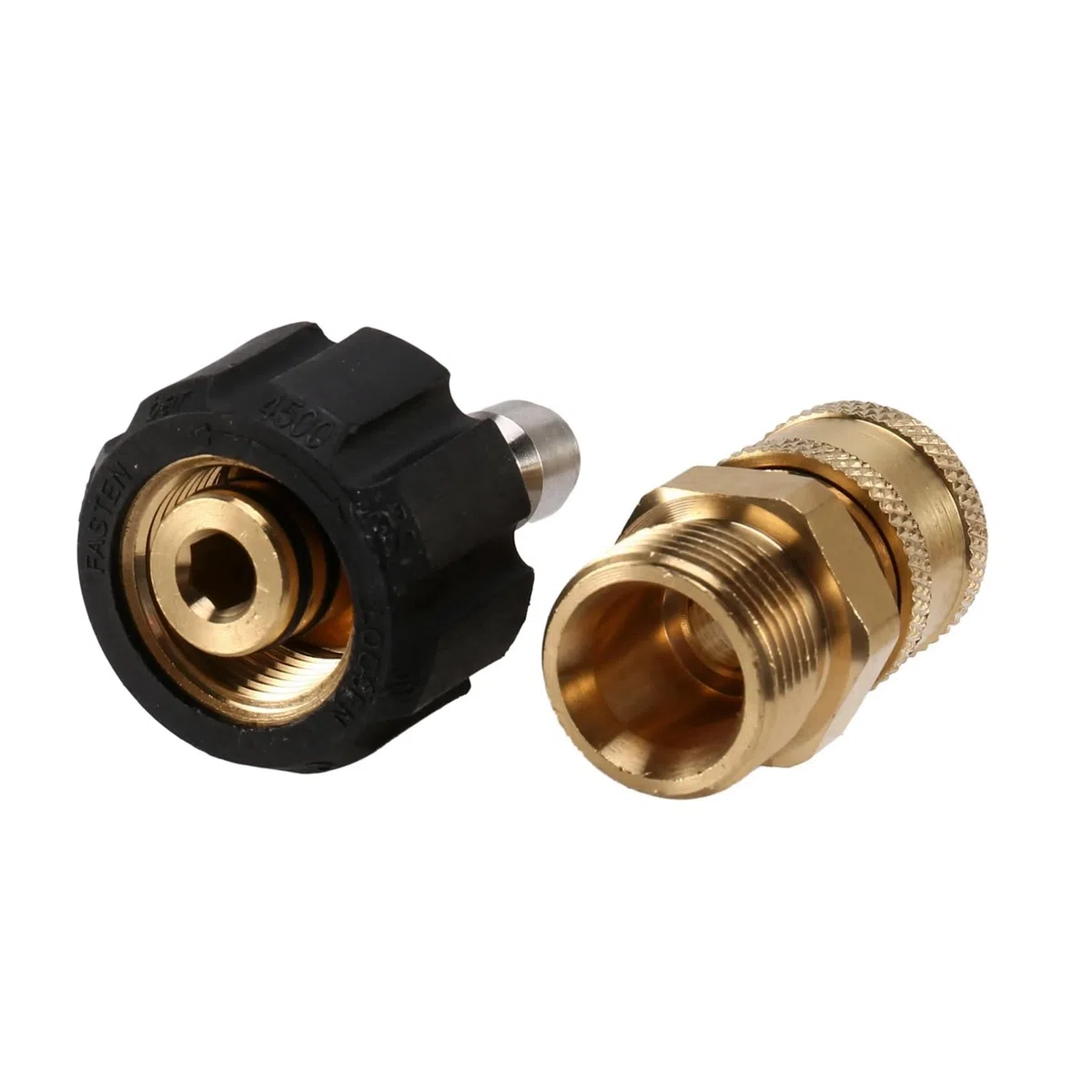 ApuaVireo&Co Adaptador for hidrolavadora, Juego de 8 Piezas, Adaptador M22 de 14 mm a 1/4 de Pulgada, Kit de conexión rápida, Dorado y Negro