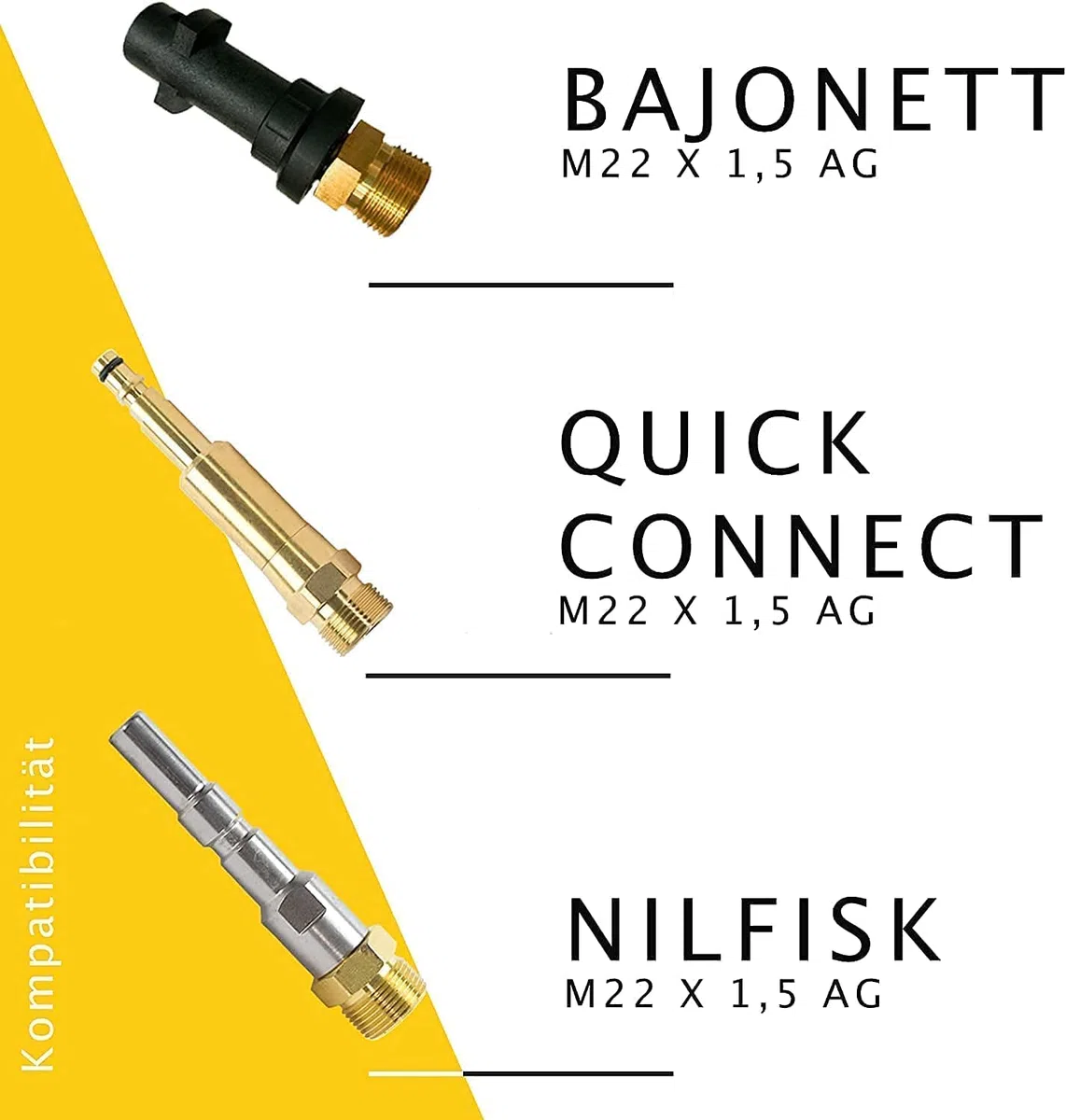 M&M Smartek kit limpieza tuberías 7 piezas 10 m para KEW, 160 bar, M22 | Kit desatascador con manguera, adaptadores y boquillas según variante; comprobar conexiones, presión, contenido y equipo.