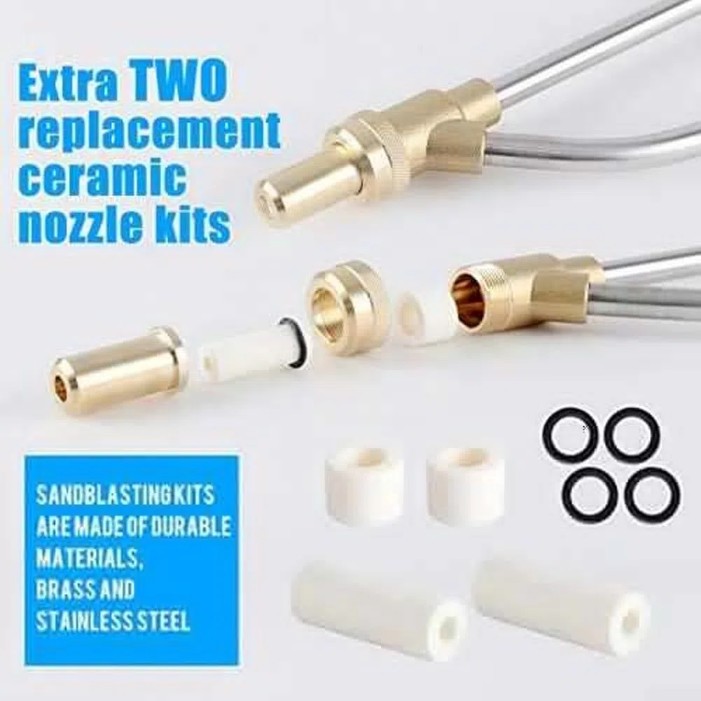 Kit de chorro de arena para lavadora a presión, kit de limpieza de alta presión para lavadora a presión, accesorios de repuesto de 1/4 pulgadas, 5000 PSI