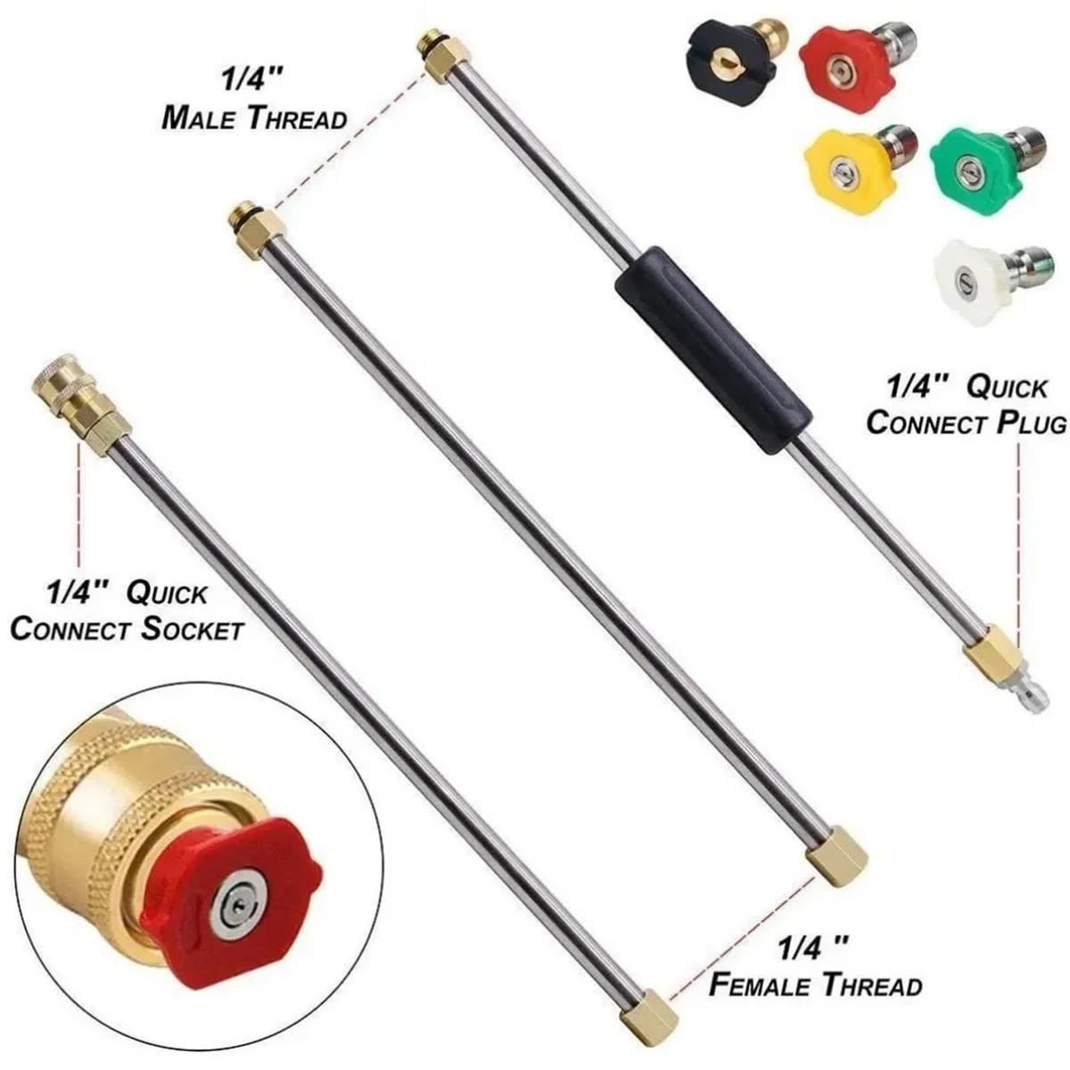 Boquilla de alta presión extensora for lavadora de automóviles | For K2 - K7 limpiador de techo extensión espuma lavado lanza Jet Set accesorios for automóviles(The set)