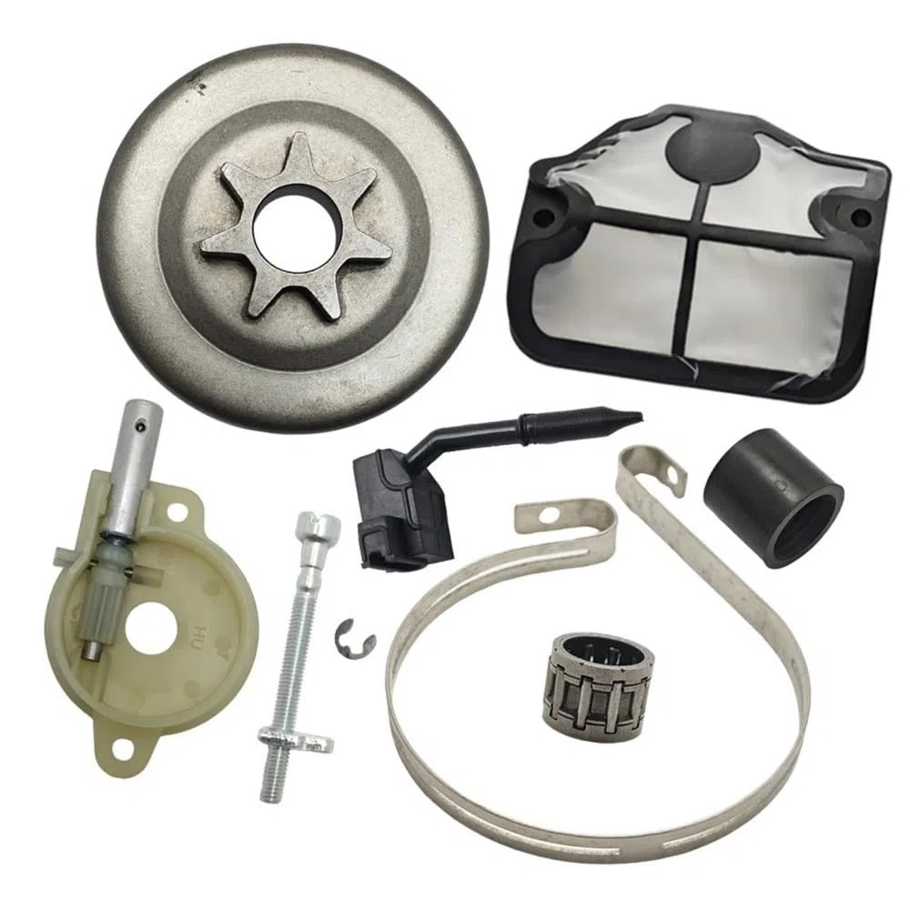 Kit de Banda de Freno Tensor de Cadena de Aceite de Tambor de Embrague de 325 "-7T Apto for Husqvarna 142 141 137 136 36 41 Repuestos de Sierras de Cadena de Motosierra