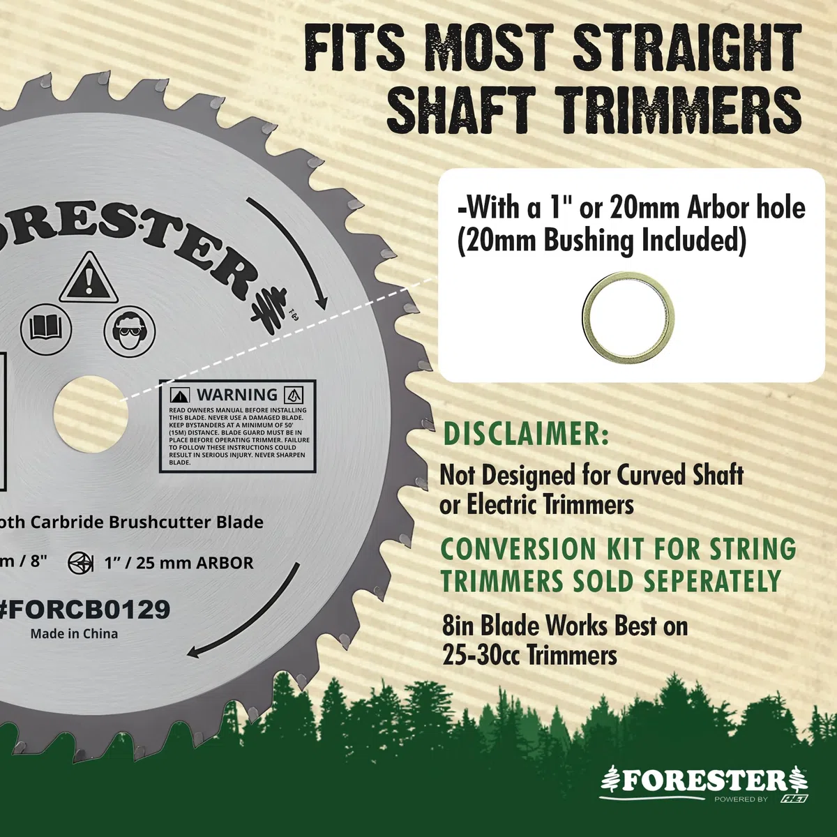 Forester - Cuchilla cortadora de carburo de 32 Dientes (20,3 cm)