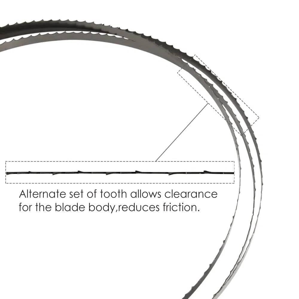 2 Hojas Sierra Cinta 1712mm TPI 6 SK5 Madera Metal plástico | Acero resorte carbono SK5 con dentado alterno y conexión soldada