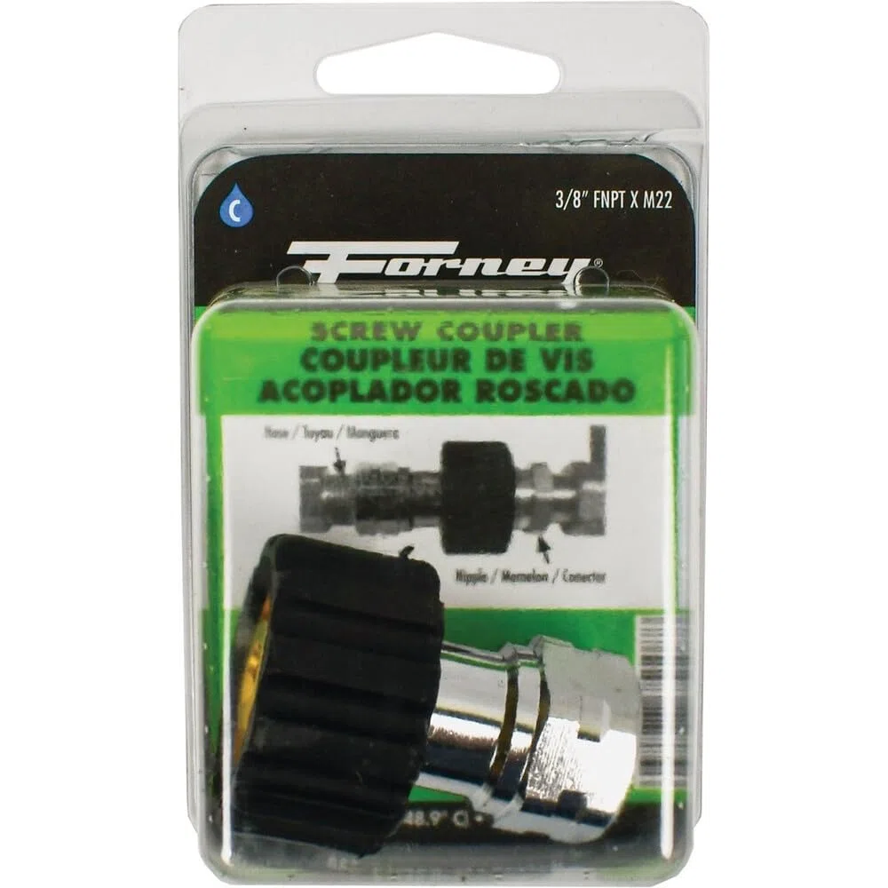 Forney 75108 limpiador a presión accesorios, hembra rosca de acoplamiento, M22 F a 3/8-inch hembra NPT