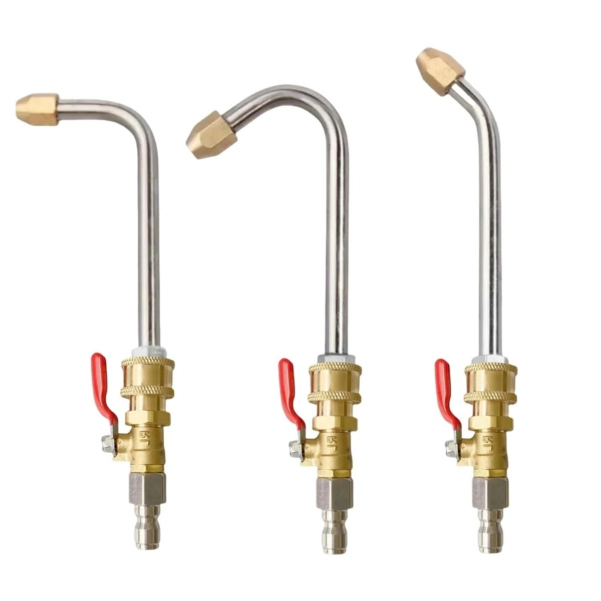Varita de extensión para lavadora a presión Varilla de extensión for lavadora alta presión 1/4" con conexión rápida y válvula encendido/apagado(Short 90 degree)