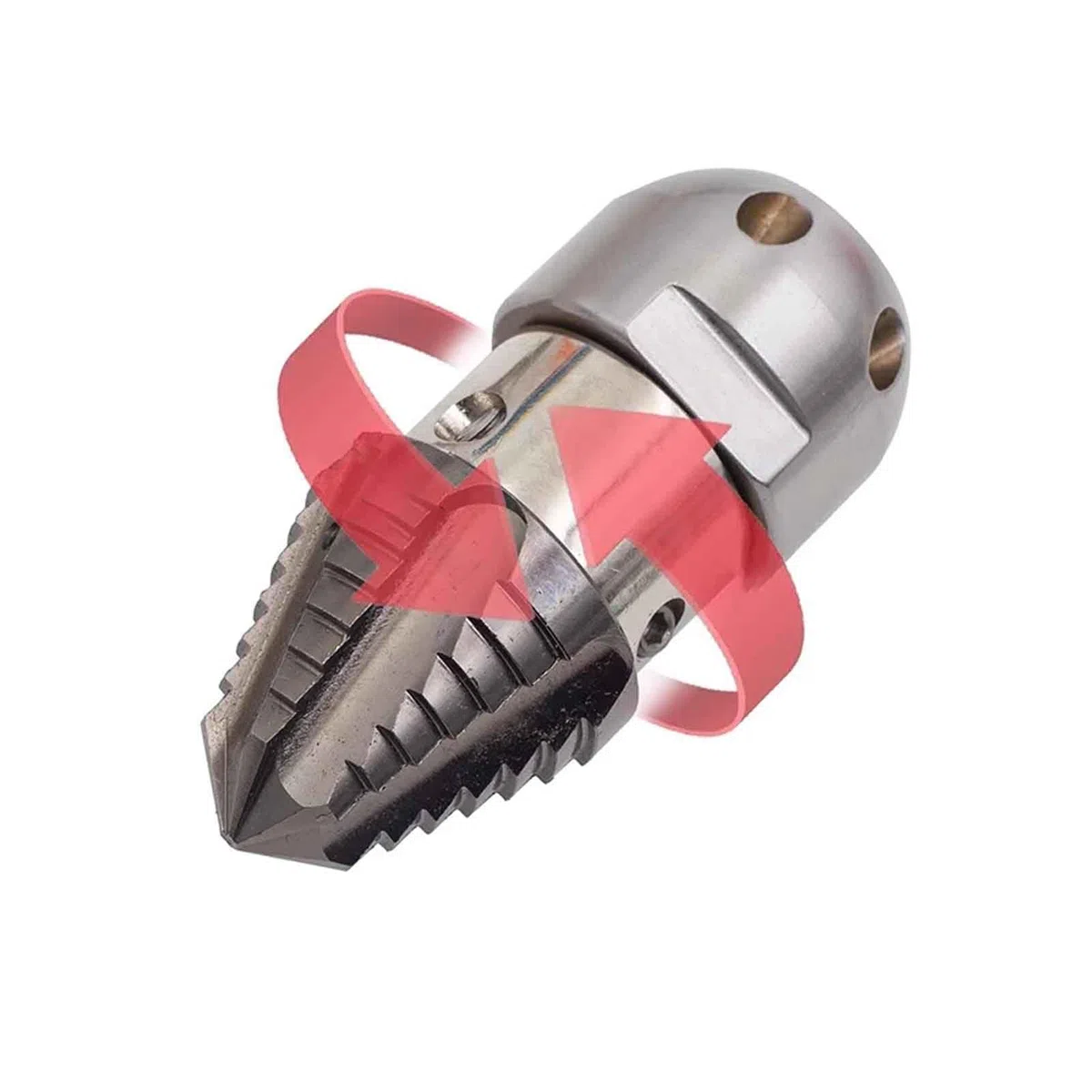 Toplionace Boquilla Giratoria de Alta Presión para Alcantarillado, Pistola de Agua para Limpieza a Alta Presión, Boquilla de Acero Inoxidable para Limpieza de Lodos G1/2 (40L 150KG)
