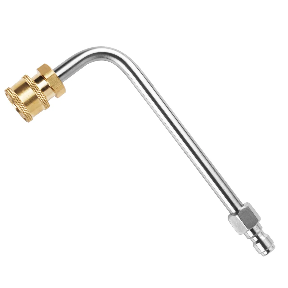 Accesorio de lavadora a presión para limpiador de canalones, varilla de canalón de 7 pulgadas, extensión curvada de 90 grados, conexión rápida de 1/4 pulgadas, 5000 PSI