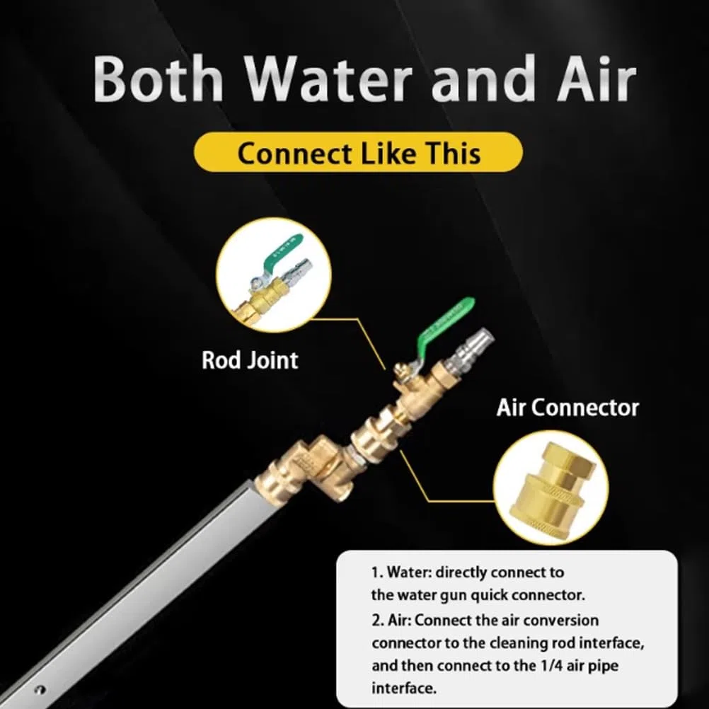 RSBFER Herramienta para Limpiar radiadores, Boquilla de Alta presión de 4500 PSI con Cepillo y acoplador rápido para automóviles, Camiones y maquinaria Pesada,100cm/39in