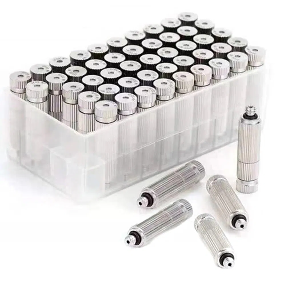 Boquillas nebulizadoras de alta presión, 50 piezas de accesorios for tuberías de riego por aspersión con boquilla de pulverización de 0,1 MM ~ 0,8 MM(Stainless Steel,3 Sections 0.5mm Orifice Dia)