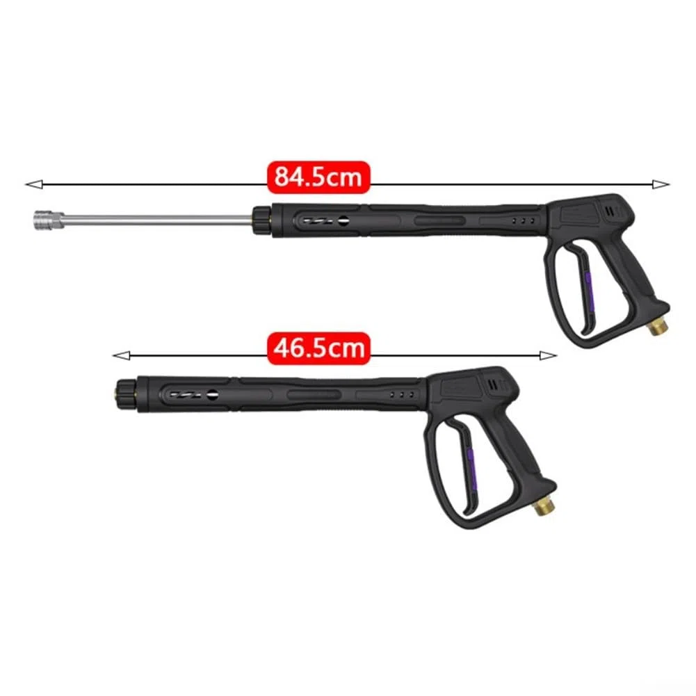 Pistola de limpieza de alta presión con giratorio, kit de lanza de pulverización de acero inoxidable, extensión ajustable y juego, surtido de boquillas de cinco colores, agua de ajuste de latón, para