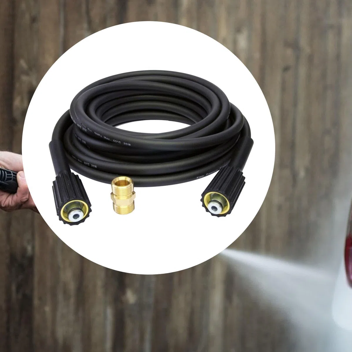 para Hidrolavadora Acoplador Extensión Rápida con Conector Hembra a Macho Material Resistente Caucho Metal Presión Máxima 10mpa Apta para, 20M
