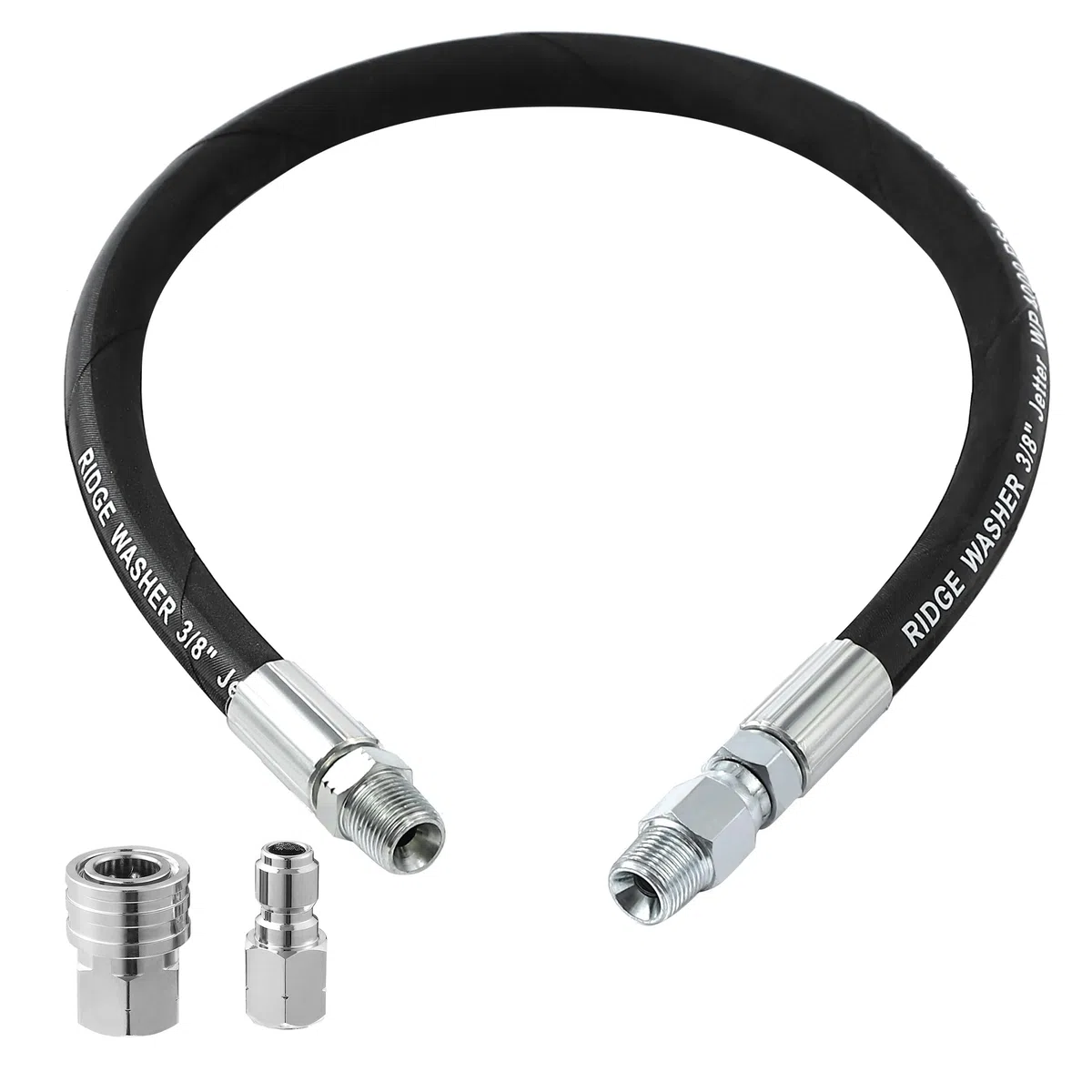 Ridge Washer Manguera de látigo para lavadora a presión con giratorio, manguera de puente de lavadora eléctrica de 3/8 pulgadas, mangueras de conector de carrete para lavado a presión con juego de | Mangueras de conector de carrete, juego de adaptadores i