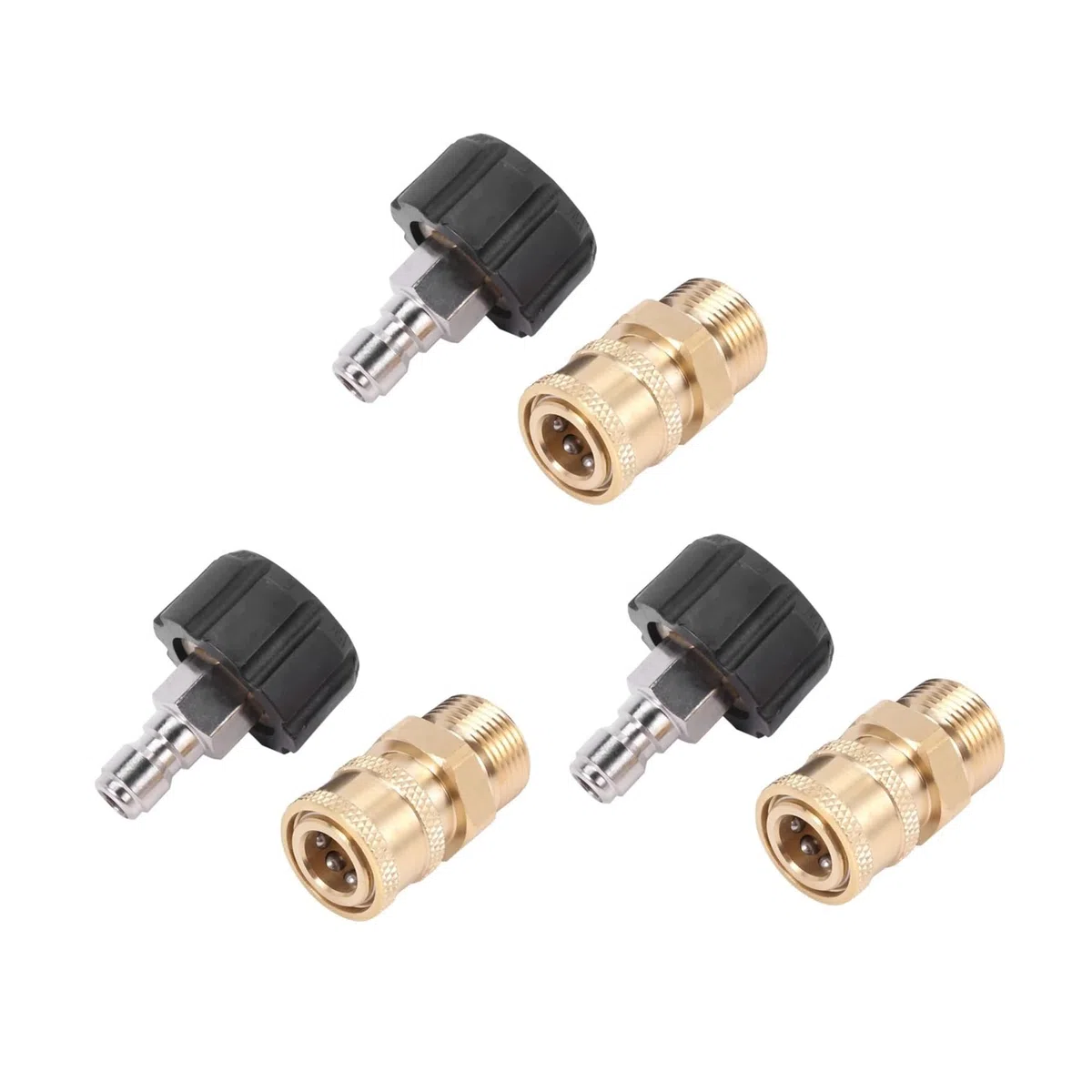 VNE Juego de adaptadores for Lavadora a presión 3X, Kit de conexión rápida M22 a 1/4 Pulgadas, Kit de conexión rápida M22 de 14Mm a 1/4 Pulgadas