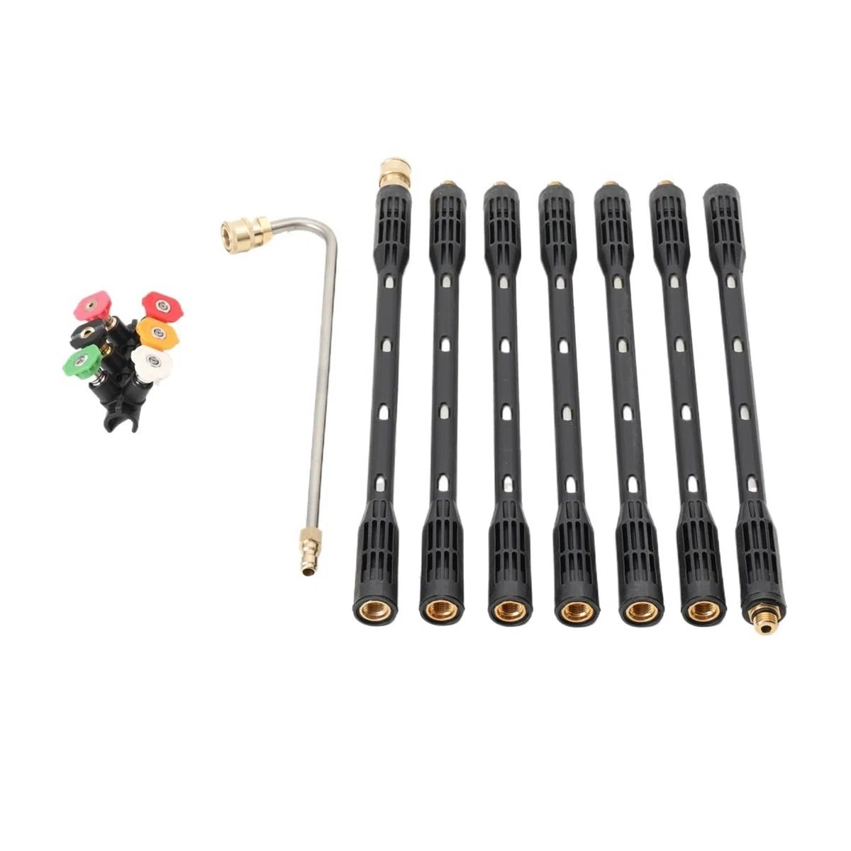 Lanza De ExtensióN Para Hidrolimpiadora Herramienta de limpieza canaletas con conector rápido 1/4", 4000 PSI, varillas extensión for hidrolavadora, limpiador techos boquillas(11.8*7*21.9cm)