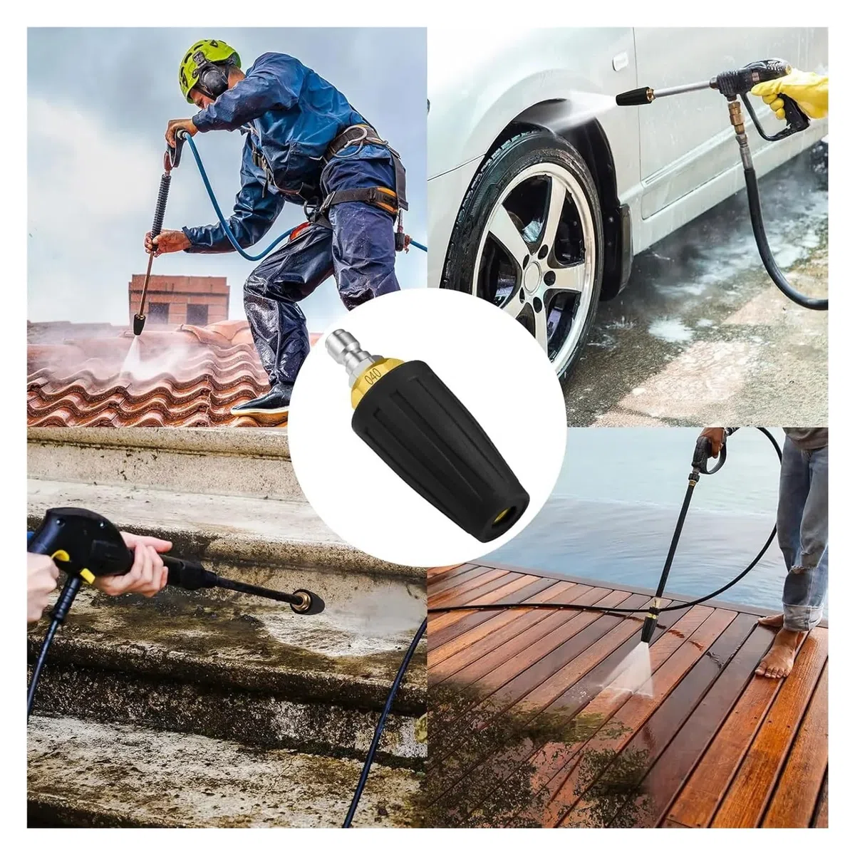 Boquilla de turbina para limpiador de alta presión 1 pulverizador con boquilla giratoria de 360 ​​grados y conexión rápida de 1/4" for hidrolavadoras de 4000 PSI.
