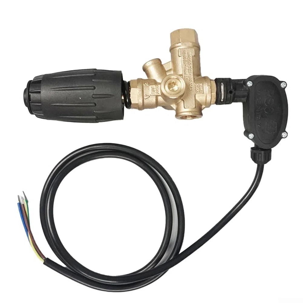Válvula de descarga de bomba de alta presión de metal más interruptor de presión compatible con modelos Vrt3-310ps6 y Vrt3310ps6 de color amarillo, construcción robusta para una regulación eficiente