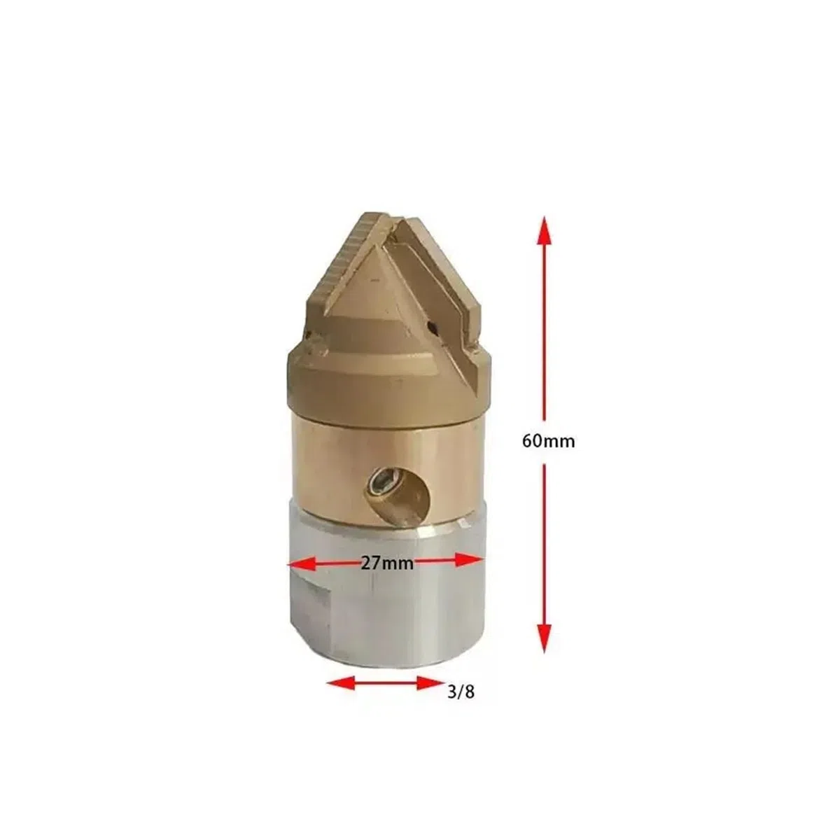 Boquilla de corte de raíces giratoria de alta presión de 3/8 "boquilla giratoria de cabezal de taladro de acero inoxidable, boquilla de limpieza de lodos de alcantarillado(M22 15LPM)