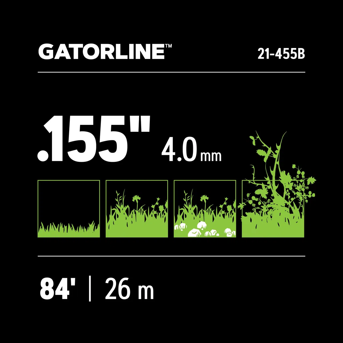 Oregon 21 – 455 Gatorline Cuadrado desbrozadora Line .155-inch diámetro 1-Pound Donut