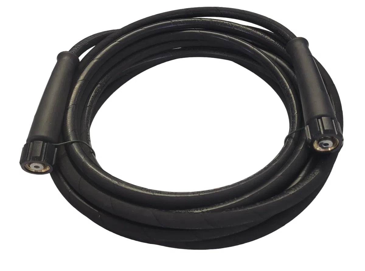 REINHOLD Manguera de limpieza de alta presión, manguera de alta presión de 15 m, conexión tuerca de unión M22 x 1,5 IG, manguera con protección contra torceduras, máx. 250 bar, compatible con Kärcher,