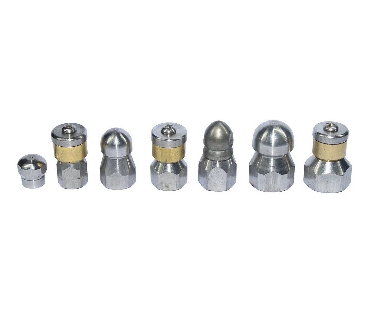 xzt-7pack 4000psi Alcantarillado Jetter Kit de Boquilla, botón giratorio nariz, limpiador a presión boquilla de manguera de drenaje Jetter