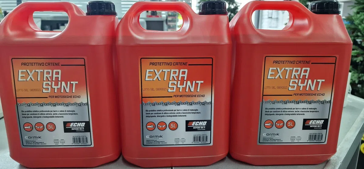 3 x 5 litros (15 litros), aceite ecológico protector sintético para barras de cadena motosierra extraSYNT