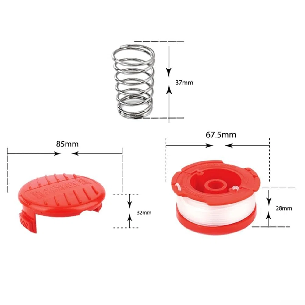 Hilo para cortabordes Recambio de Hilo, Carrete de Hilo for Recortadora de 30 pies Compatible con CMCST900 CMESTA900 CMZST98020, Nailon, Fibra de Vidrio, Naranja, Paquete de 6