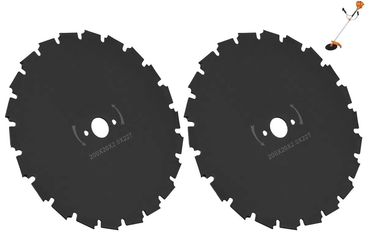 Paquete de 2 cuchillas desbrozadoras de acero 99944200131 99944200130, calibre 8 pulgadas, agujero central compatible con SRM-311 SRM-340 SRM-210 SRM-225 SRM-230 SRM-280 SRM-260 SRM-400